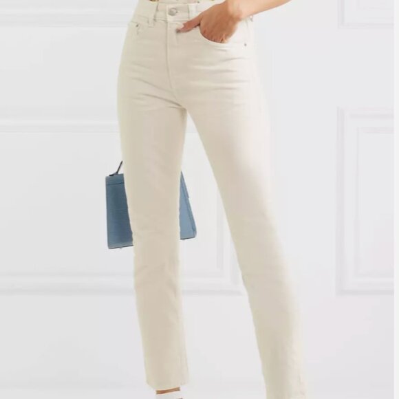 LAST CHANCE Brock Collection Jeans Denim Straight Leg Natural Ivory 2 - Picture 1 of 8